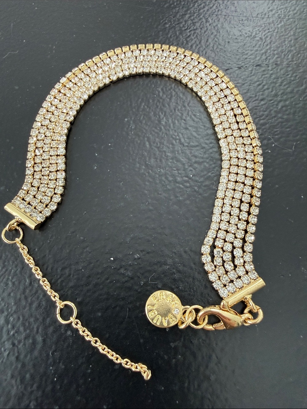 NEW BaubleBar 4-strand clear rhinestone multi-row tennis bracelet